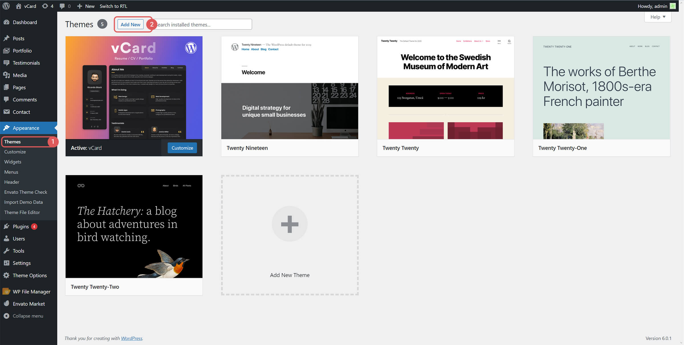 Using Theme Uploader