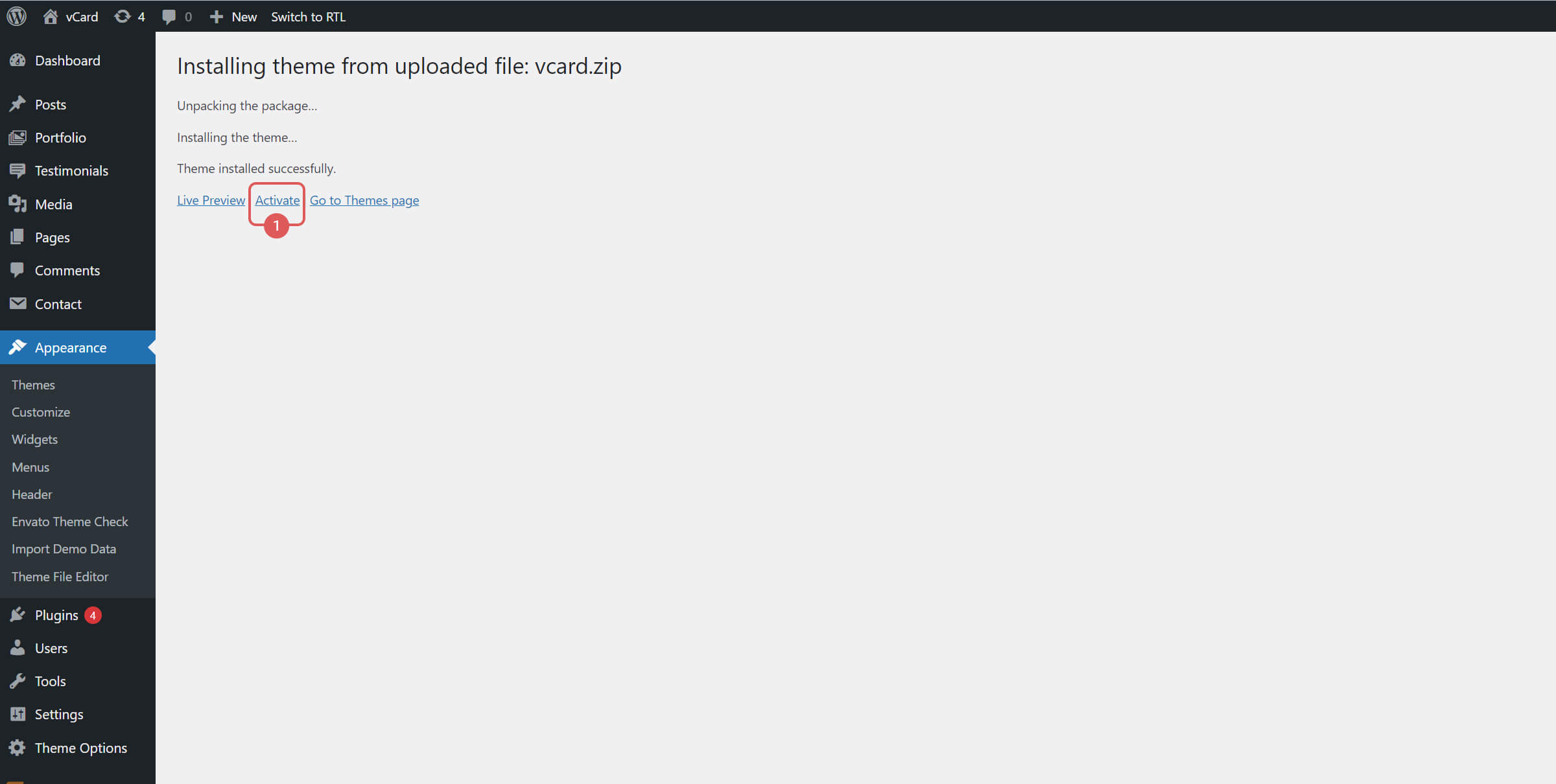 Using Theme Uploader