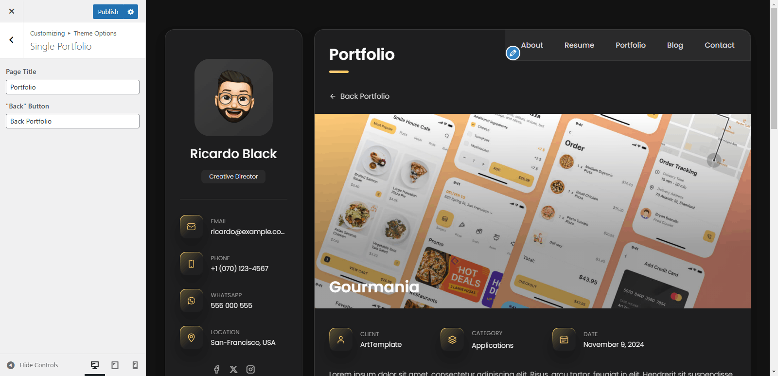 Single Portfolio